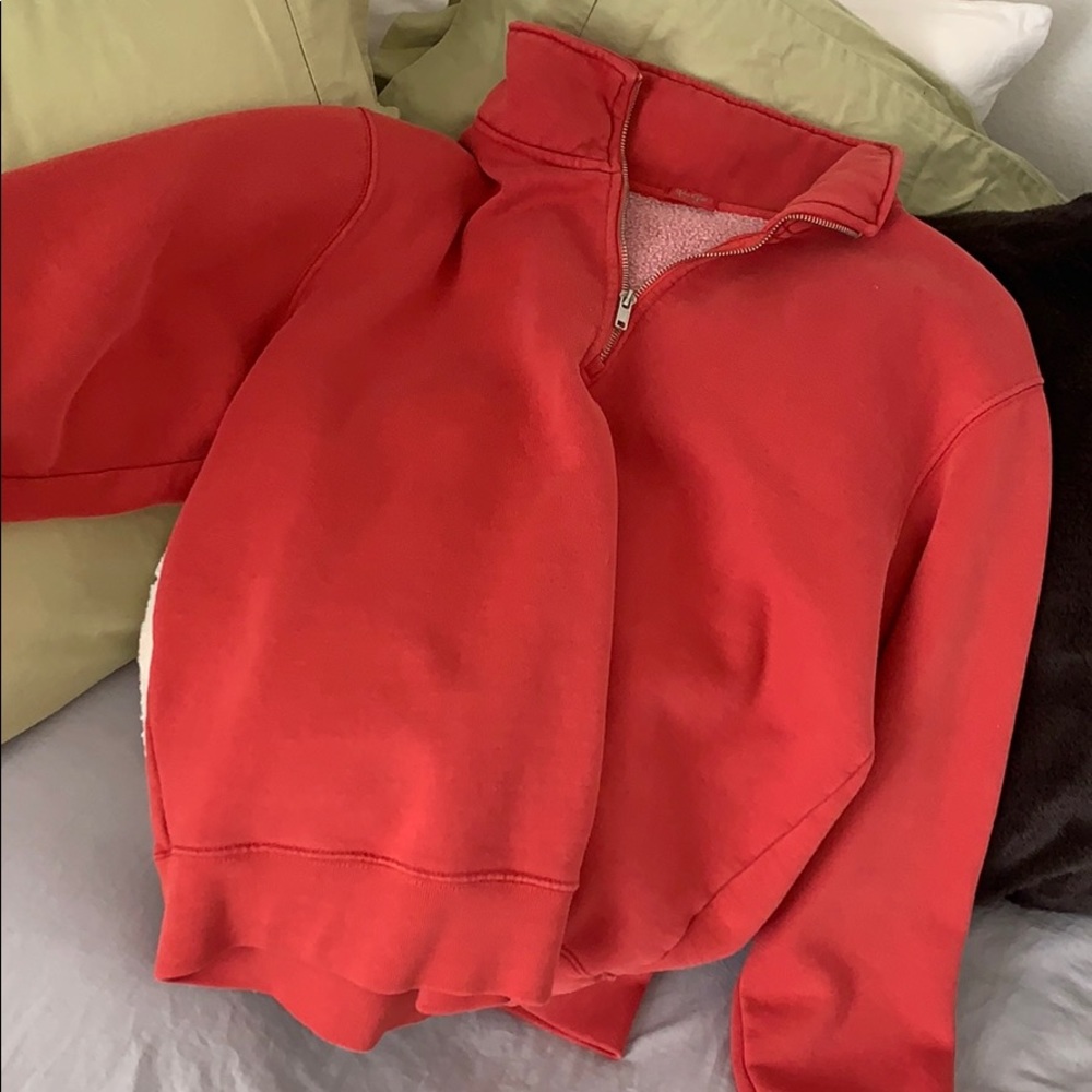 Brandy Melville half zip red sweater